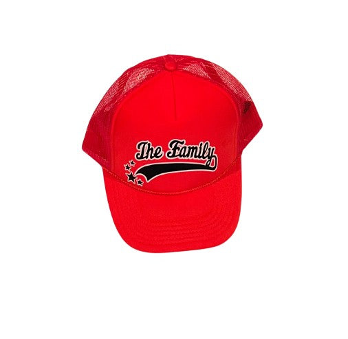 The Family Sports font trucker hat click for more color options
