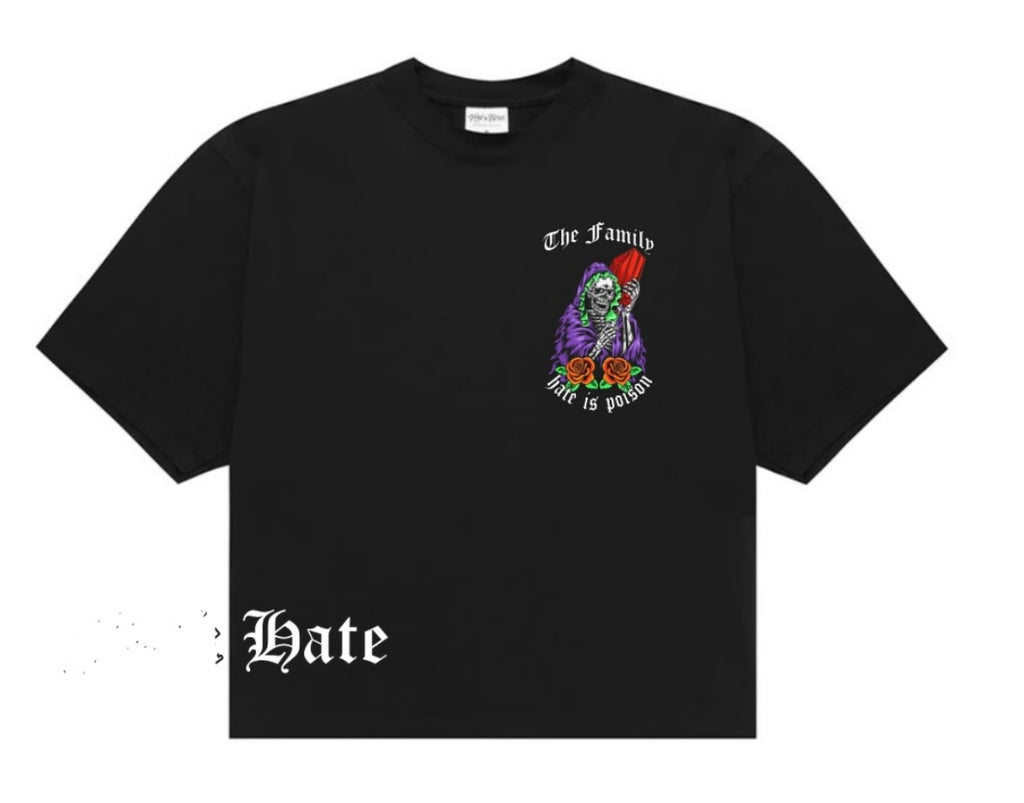 Hate is poison Garment Dyed Drop Shoulder T-Shirt