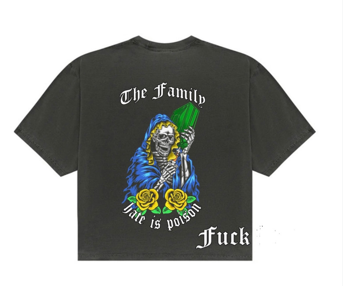 Hate is poison Garment Dyed Shadow Drop Shoulder T-Shirt
