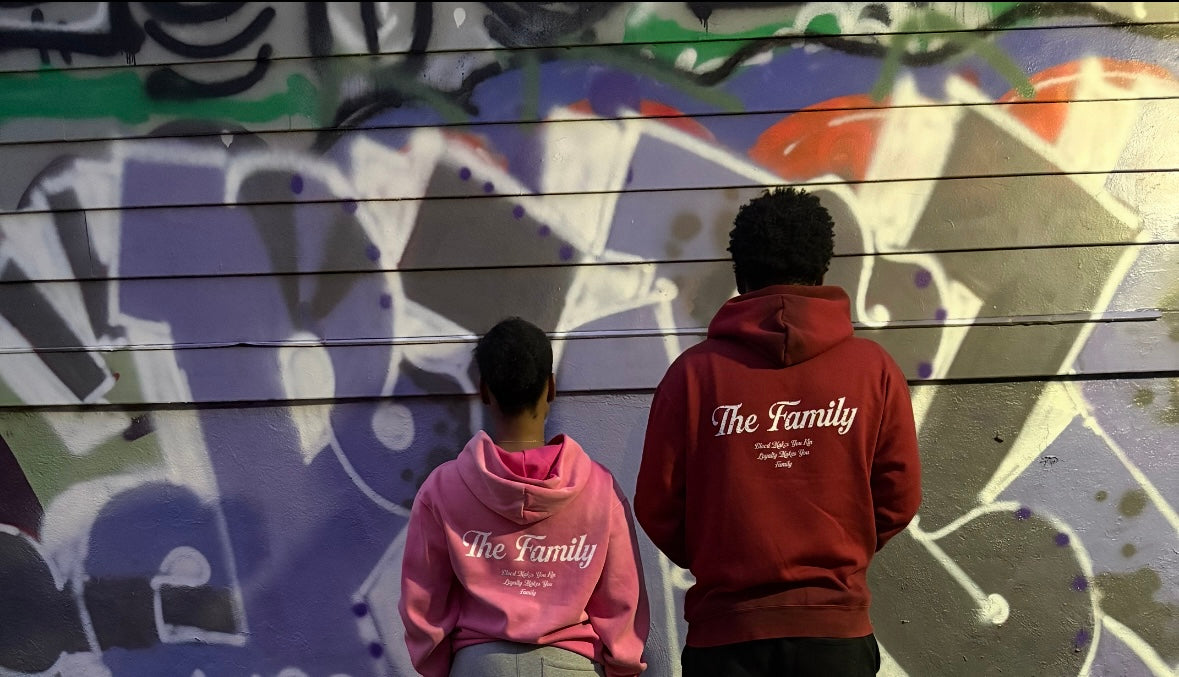 The Family sunfaded Carmine Rose hoodie