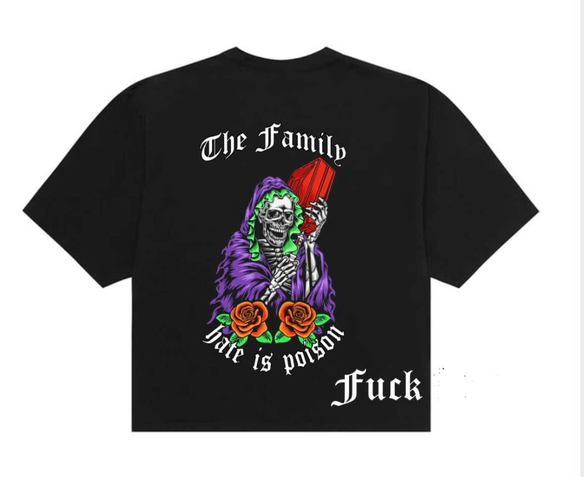 Hate is poison Garment Dyed Drop Shoulder T-Shirt